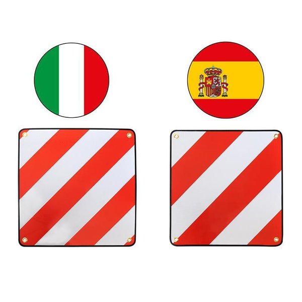 2in1 Alu-Warntafel 50x50cm Italien Spanien